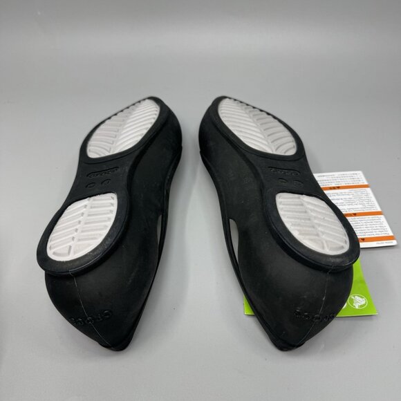 Crocs Rio Ballet Flats Women's Black/Gray Sz 9 Cutout Translucent Pointed Toe - Picture 7 of 7